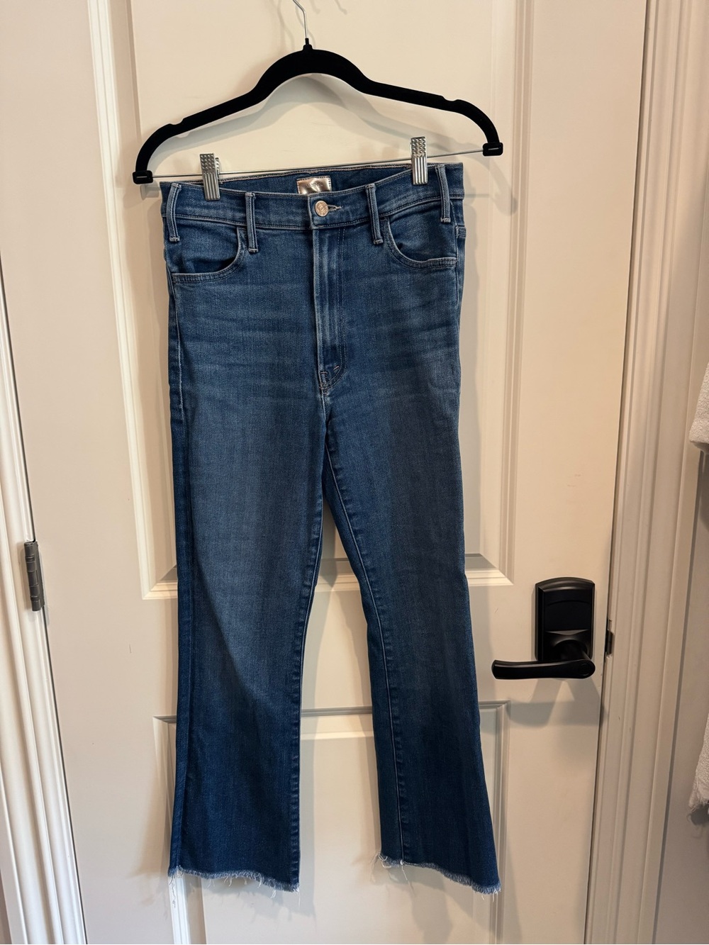 MOTHER The Hustler Ankle Fray Jeans - Denim Blue